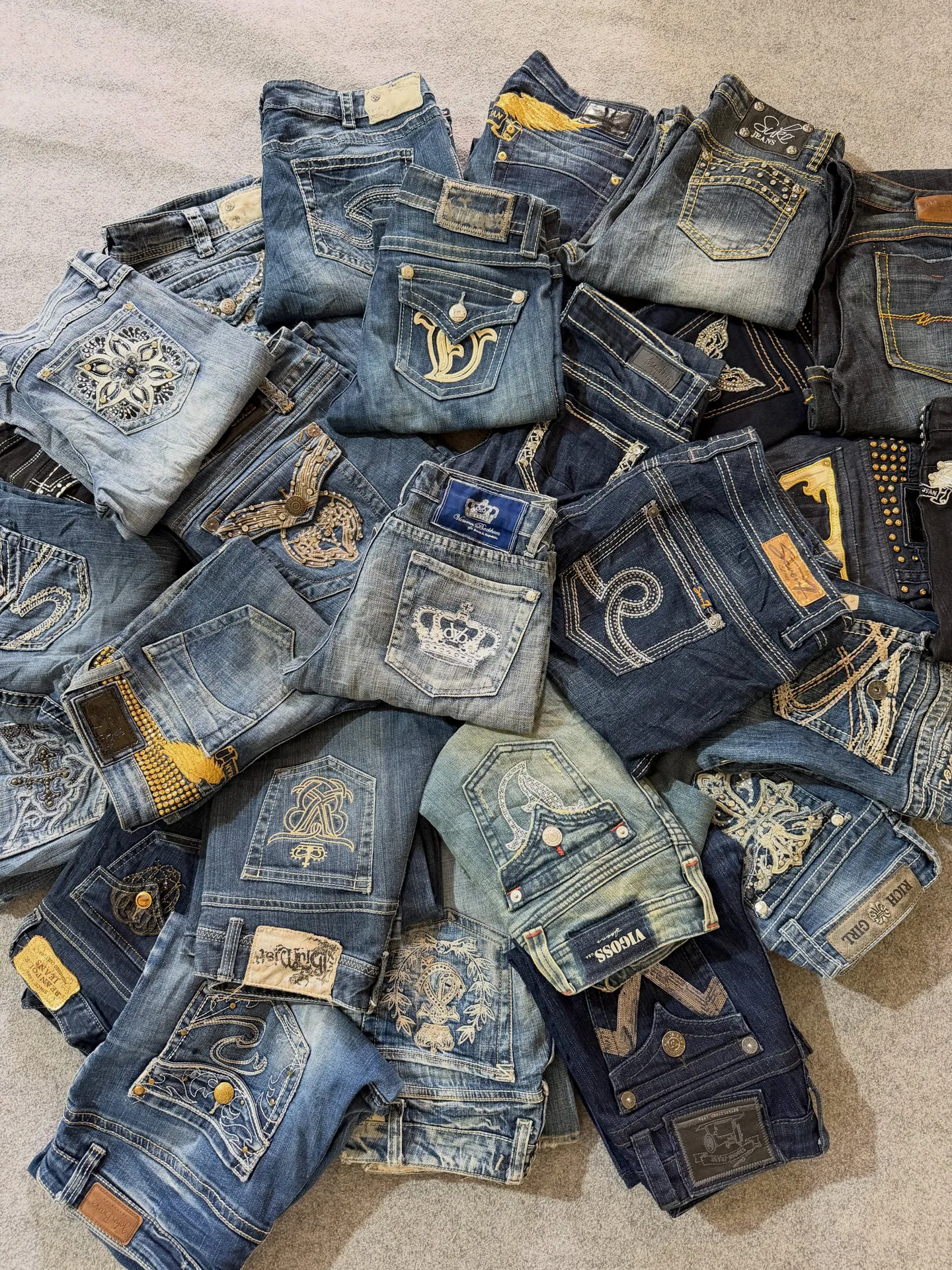 Y2K Emblished Women Embroidery Jeans Bootcut