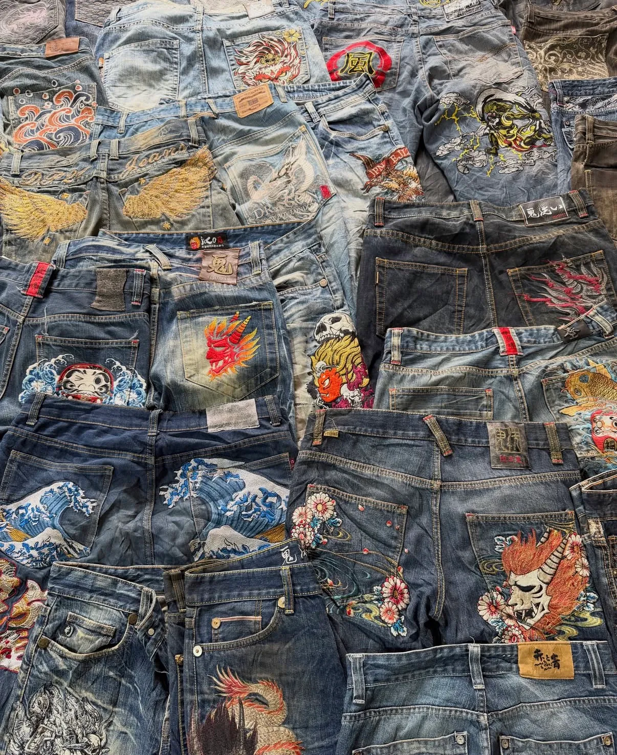 Japanes Embroidery Branded Jeans