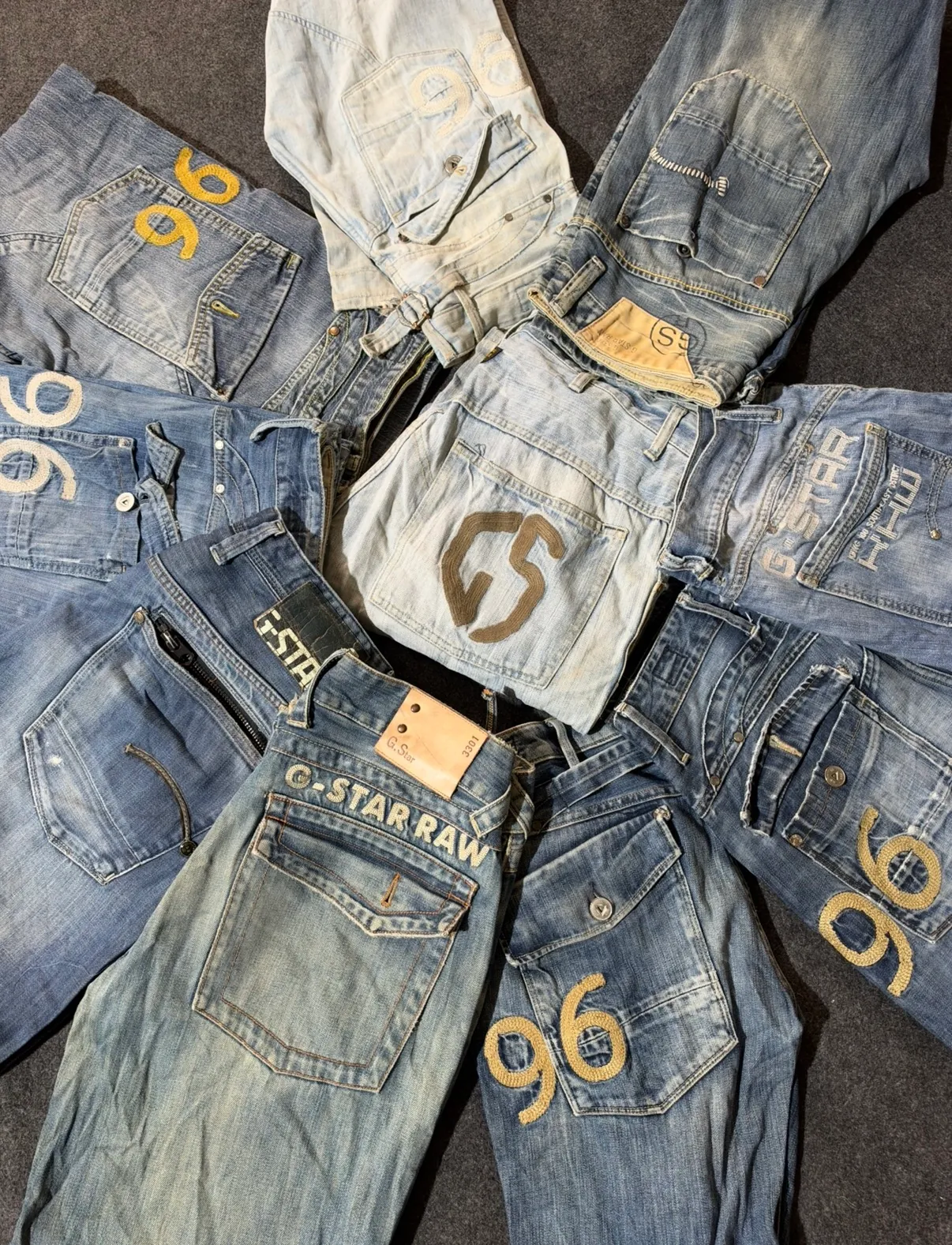 G Star 96 Baggy Branded Jeans Back Printed